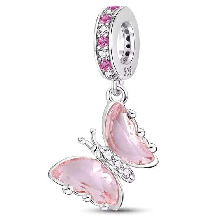 Abalorios de Animales y Mariposas Plata de Ley 925 Bonitos – Gato, Tortuga, Pingüino y Abalorios de Flores para Pulseras de Charms