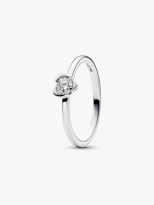 Anillo solitario de plata 925 con circonita cúbica