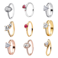 Anillos solitarios de plata de ley 925