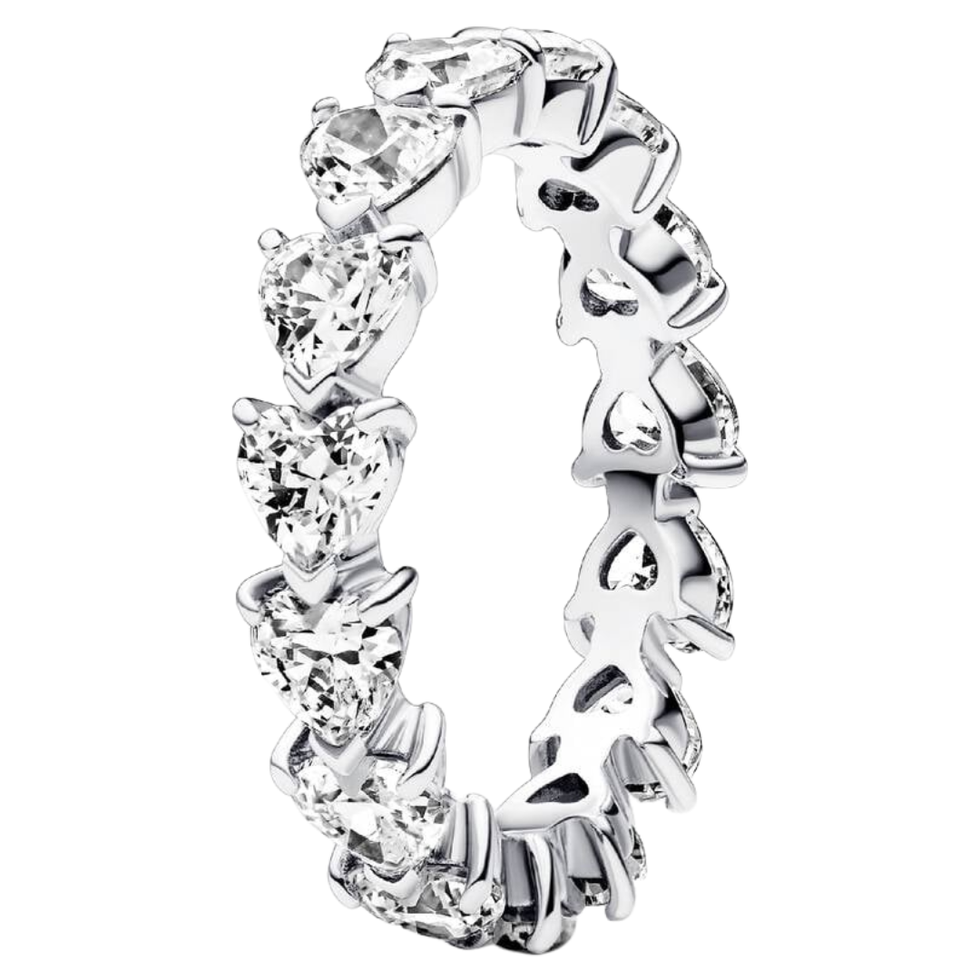 Anillos de eternidad/mariposa/cinta de plata de ley 925 con circonitas cúbicas
