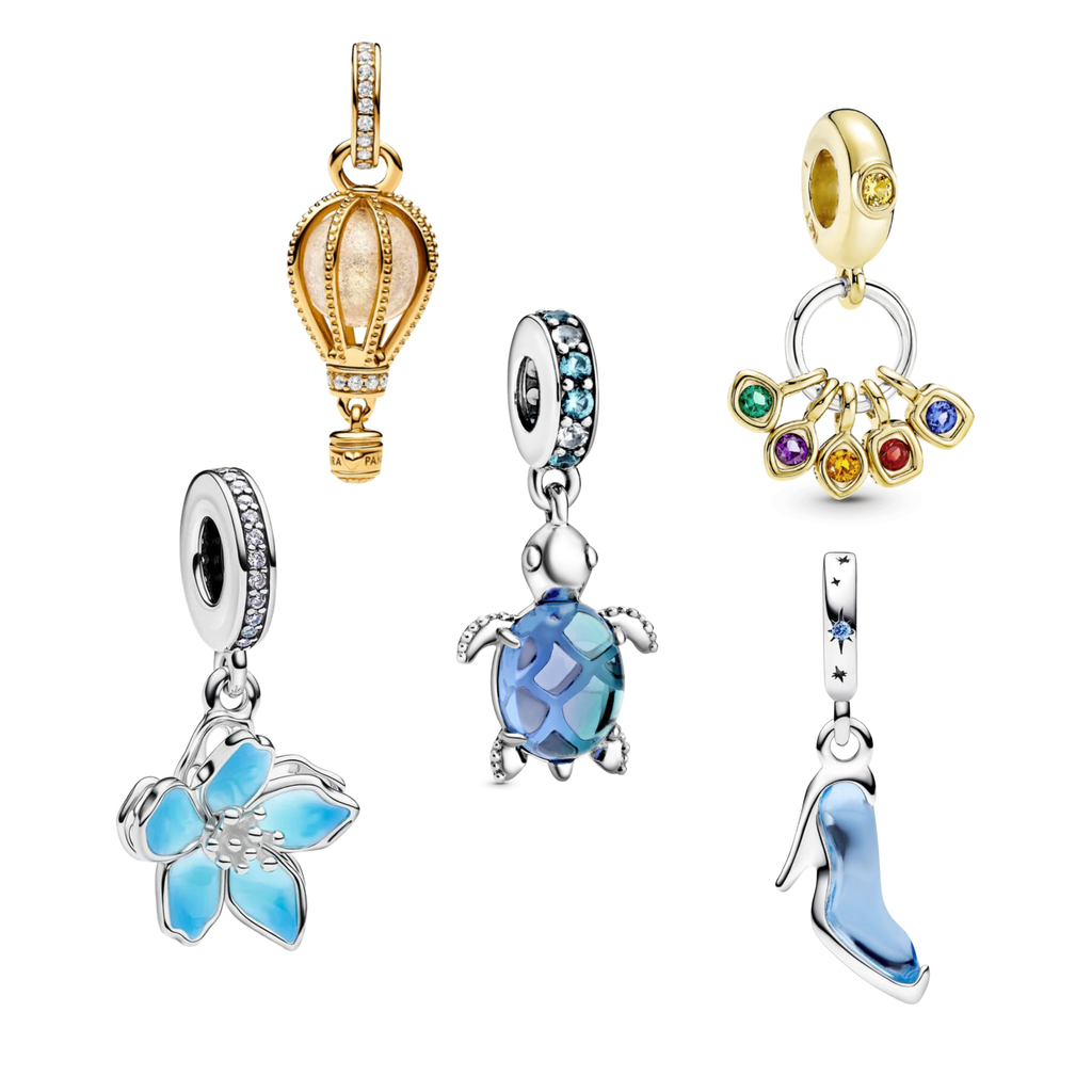 925 Plata Esterlina Dijes Colgantes – Cuentas Colgantes Elegantes y Coloridas con Diseños de Naturaleza y Fantasía