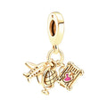 Charms 925 Sterling Silver Gold Plated Travel & Animal – Dog, Turtle, Paris Tower & Bracelet Beads