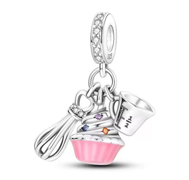 Abalorios de estilo de vida de plata de ley 925 – Cuentas para pulsera de cámara, viaje, compras, coche y belleza