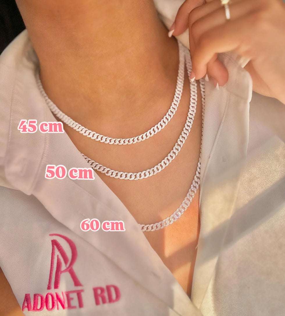 Collar de cadena de eslabones cubanos helados