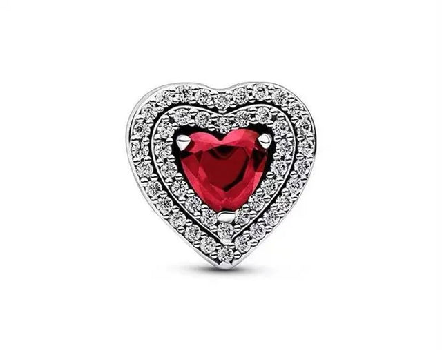 Red Heart & Liberty Abalorios de plata de ley 925 para pulsera