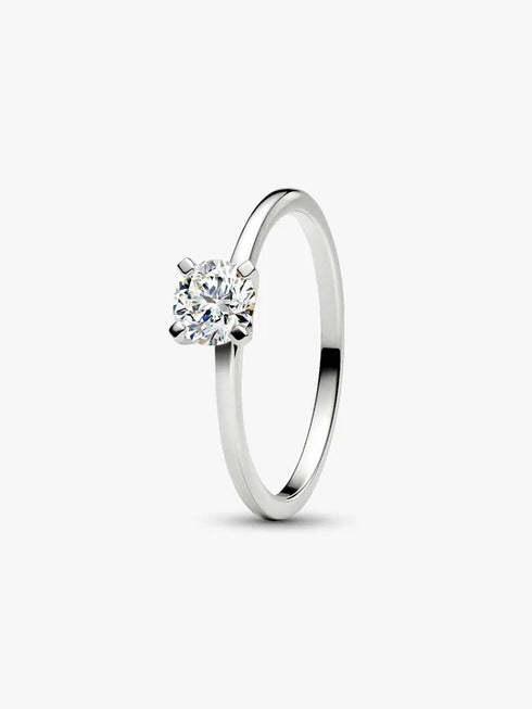 Anillo solitario de plata 925 con circonita cúbica