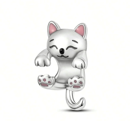 Abalorios de Animales y Mariposas Plata de Ley 925 Bonitos – Gato, Tortuga, Pingüino y Abalorios de Flores para Pulseras de Charms